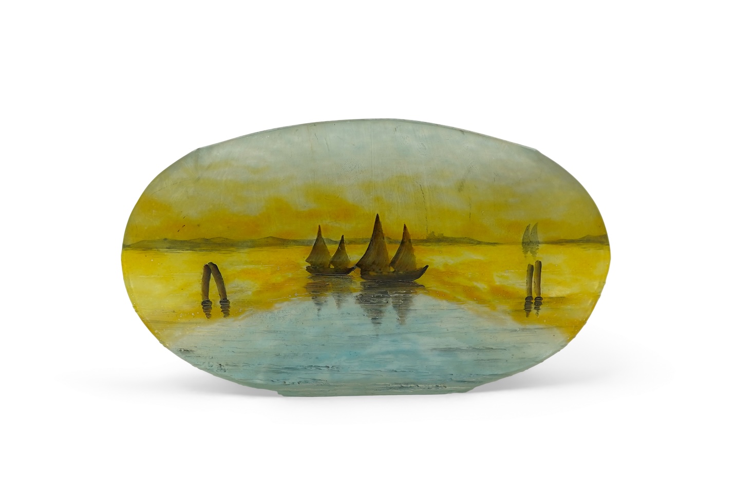 Daum Frères, Nancy: A ‘Venetian Lagoon’ cameo glass pillow-shaped vase